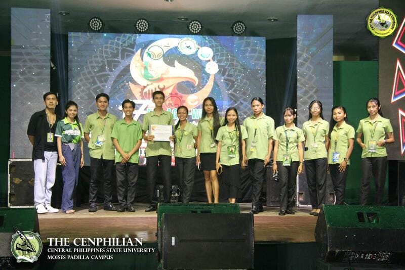 A picture of John Berlin Leonor with his Parliamentary team recognizing their victory during his college years.